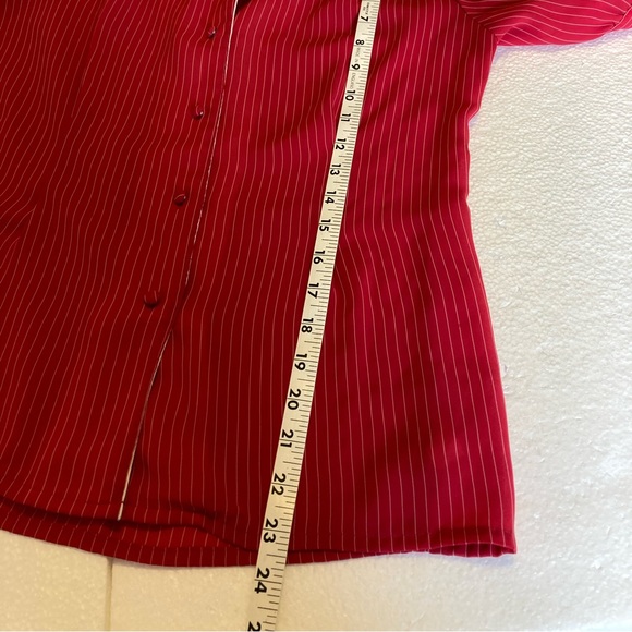 Lirabeth womens button pin stripe blouse sz 12 - Picture 9 of 11